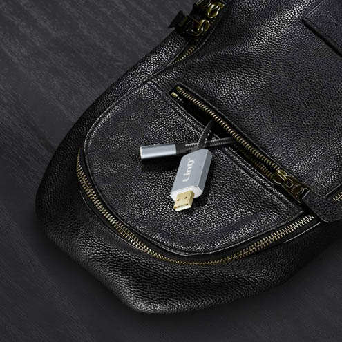 Câble / Adaptateur Audio USB Vers Jack 3.5mm Femelle Nylon Tressé, LinQ - Gris 28 Design minimaliste