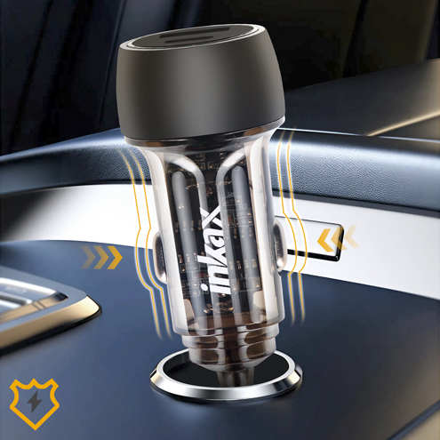 Cigarette Lighter Charger 48W USB-C + USB - Inkax Transparent and Black