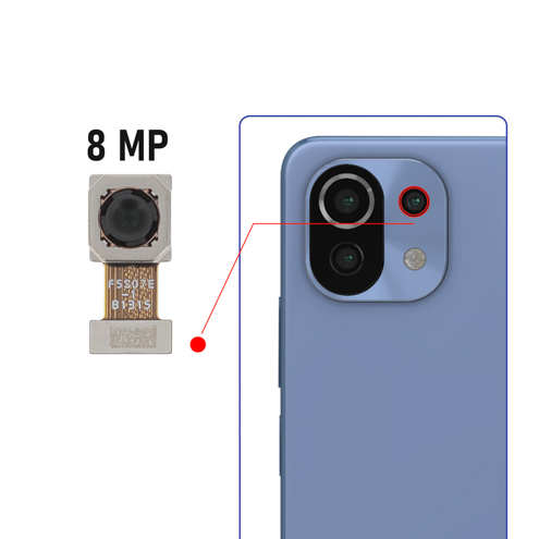 Caméra arrière Ultra grand angle 8MP p. Xiaomi 11 Lite 5G NE et Mi 11 ...
