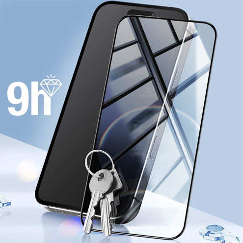iPhone 16 vidrio templado Full Glue 5D Contorno Negro Azul Estrella