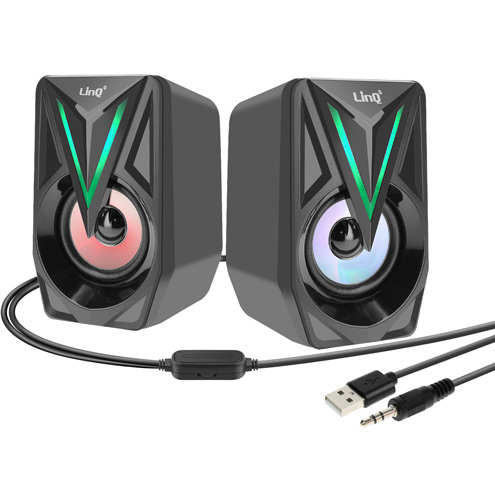 Altoparlanti da PC con luce LED RGB audio potente