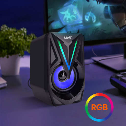 Altoparlanti da PC con luce LED RGB audio potente