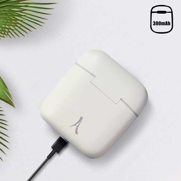 Écouteurs Sans Fil Akashi Avec Boite De Charge, Bluetooth 5.0 Autonomies 20h IPx5 - Blanc 27 AUTONOMIE IMPRESSIONNANTE