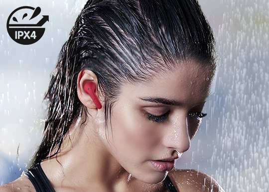 Écouteurs Sans-fil Intra-auriculaires, Bluetooth 5.3 Autonomie Totale 30 Heures, Defunc True Audio - Rouge 29 CERTIFIÉS IPX4 - UNE ÉCOUTE EN TOUTE SÉRÉNITÉ