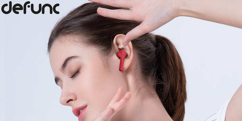 Écouteurs Sans-fil Intra-auriculaires, Bluetooth 5.3 Autonomie Totale 30 Heures, Defunc True Audio - Rouge 34 Un confort d’écoute longue durée