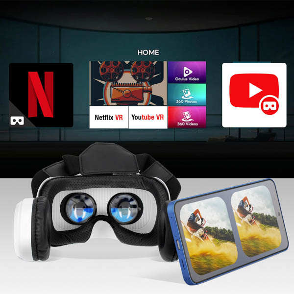 Casco VR BOBOVR Z6 per smartphone, realtà virtuale 3D con audio Bluetooth integrato bianco