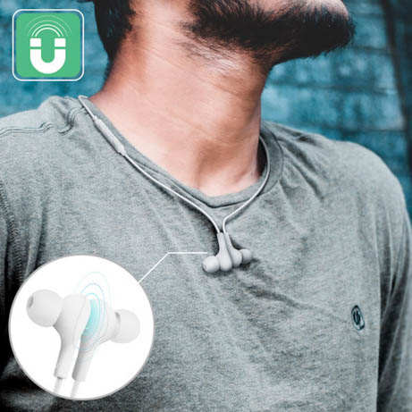 Écouteurs 4Smarts Kit Mains Libres Intra-auriculaires, Prise USB-C - Blanc 21 FIXATION MAGNÉTIQUE