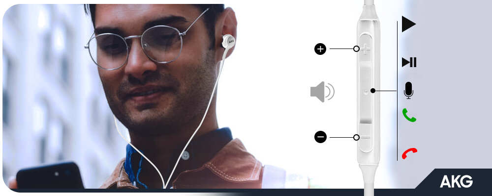 Écouteurs Samsung USB-C Sound By AKG, Kit Mains Libres - Blanc 22 Commandez du bout de vos doigts