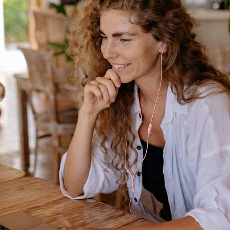 Écouteurs Intra-auriculaires Avec Micro - Rose 15 EMBOUTS INTRA-AURICULAIRES