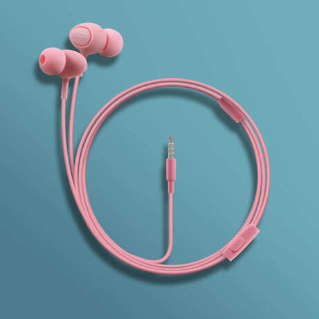 Écouteurs Intra-auriculaires Avec Micro - Rose 18 CÂBLE EN SILICONE ANTI-NŒUD