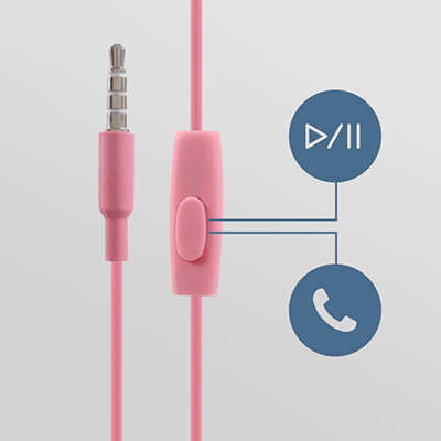 Écouteurs Intra-auriculaires Avec Micro - Rose 16 Gérez votre son en un simple clic