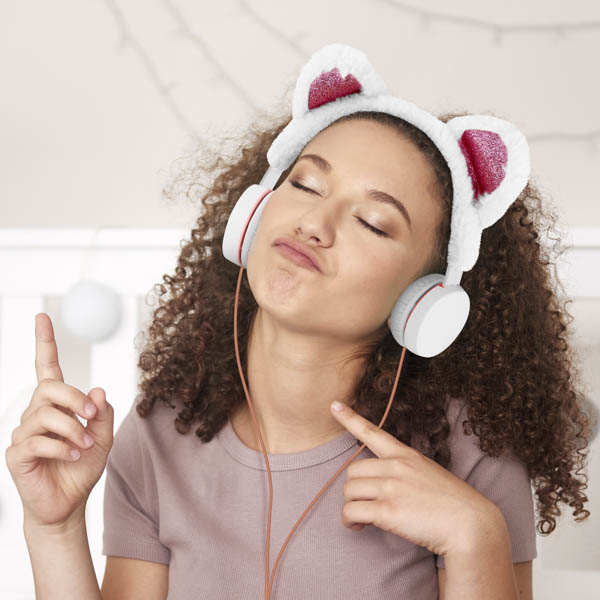 Casque Fantaisie Oreille De Chat - Blanc 24 QUALITÉ SONORE EXCELLENTE