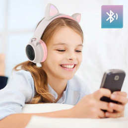 Casque Audio Bluetooth 5.0 Design Oreilles De Chat - Beige 24 CONNEXION BLUETOOTH