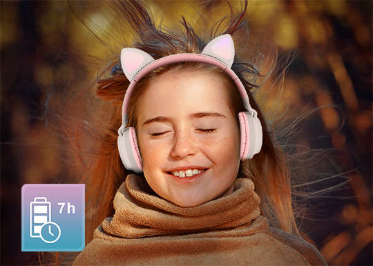 Casque Audio Bluetooth 5.0 Design Oreilles De Chat - Rose 23 Grande autonomie